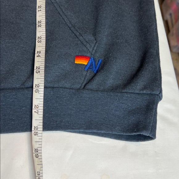 AVIATOR MEN’S NATION RELAXED PULLOVER CHARCOAL HOODIE SZ L - Picture 11 of 13